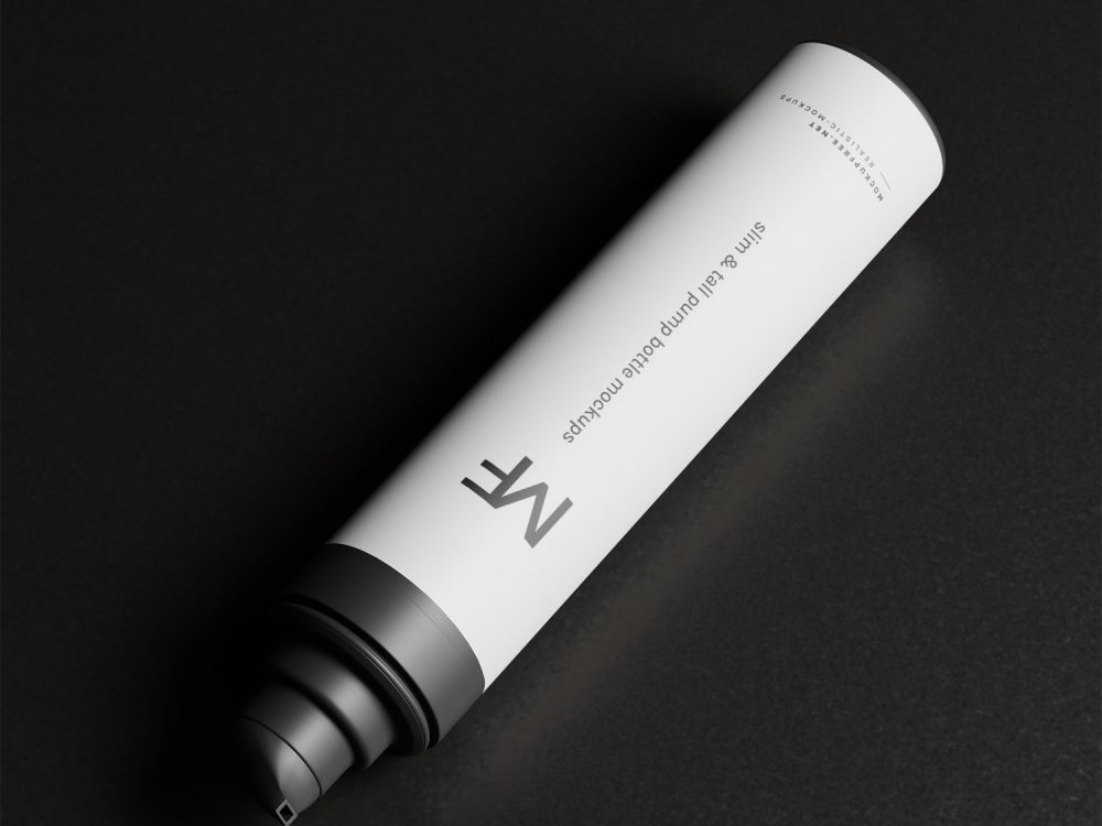 Tall Airless Pump Bottle Free Mockup