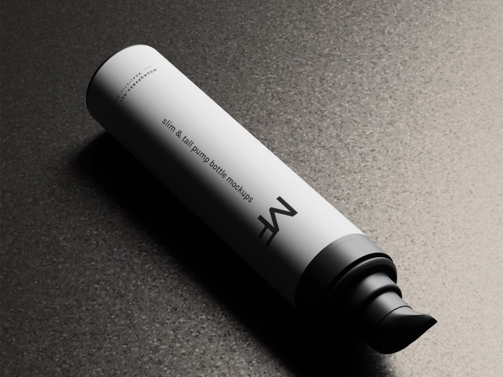 Tall Airless Pump Bottle Free Mockup