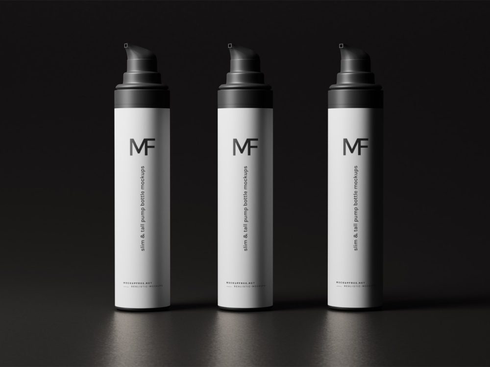 Tall Airless Pump Bottle Free Mockup