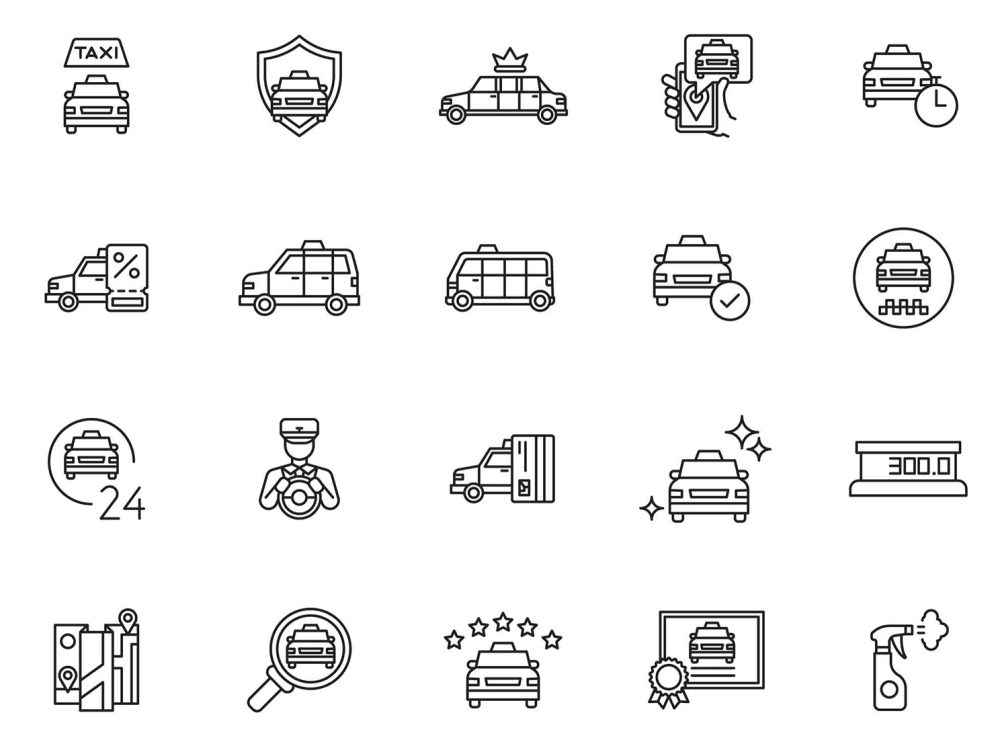 Taxi Service Icons