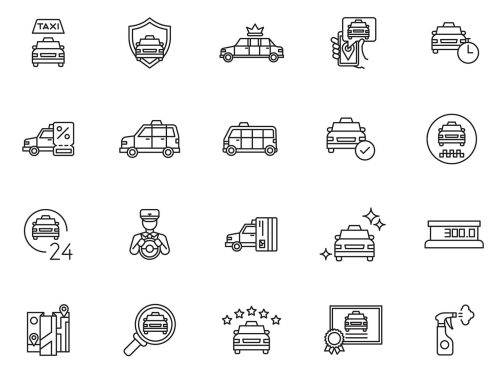 Taxi Service Icons