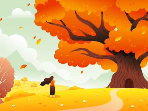 Vector Gradient Illustration for Fall Season Celebration