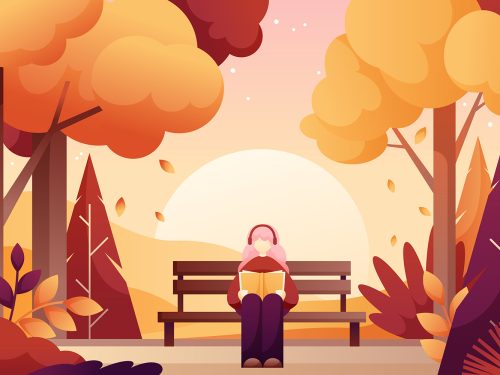 Vector Gradient Illustration for Fall Season Celebration