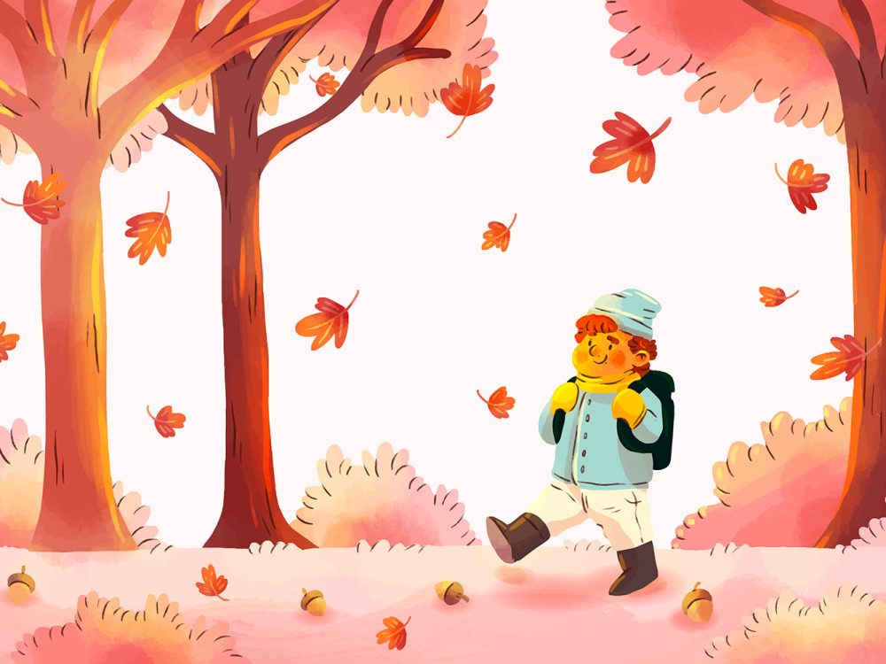 Watercolor Fall Season Vector Background