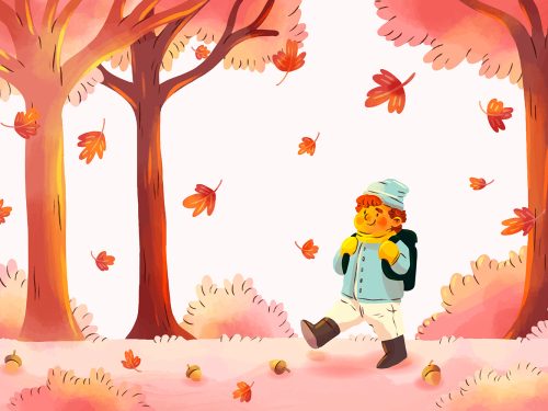 Watercolor Fall Season Vector Background