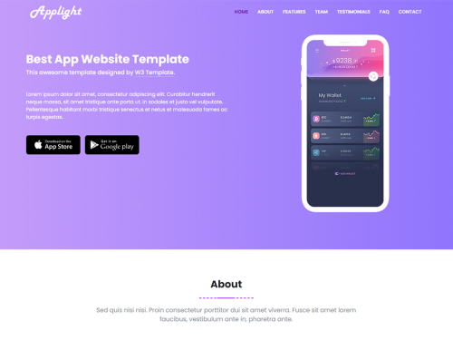 Applight Free CSS Template