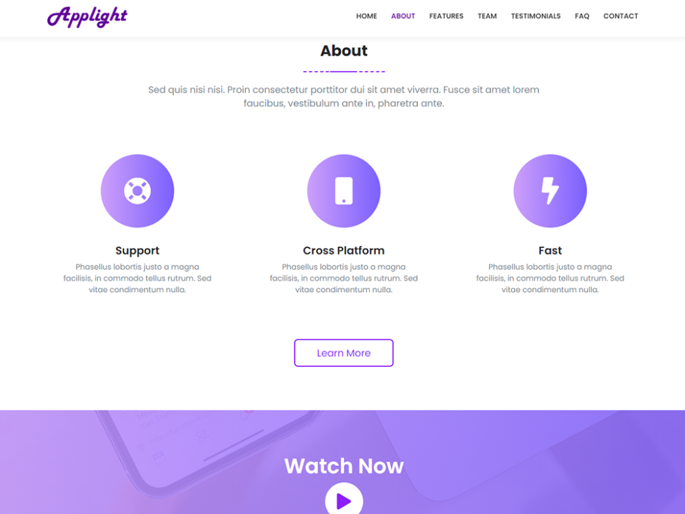 Applight Free CSS Template