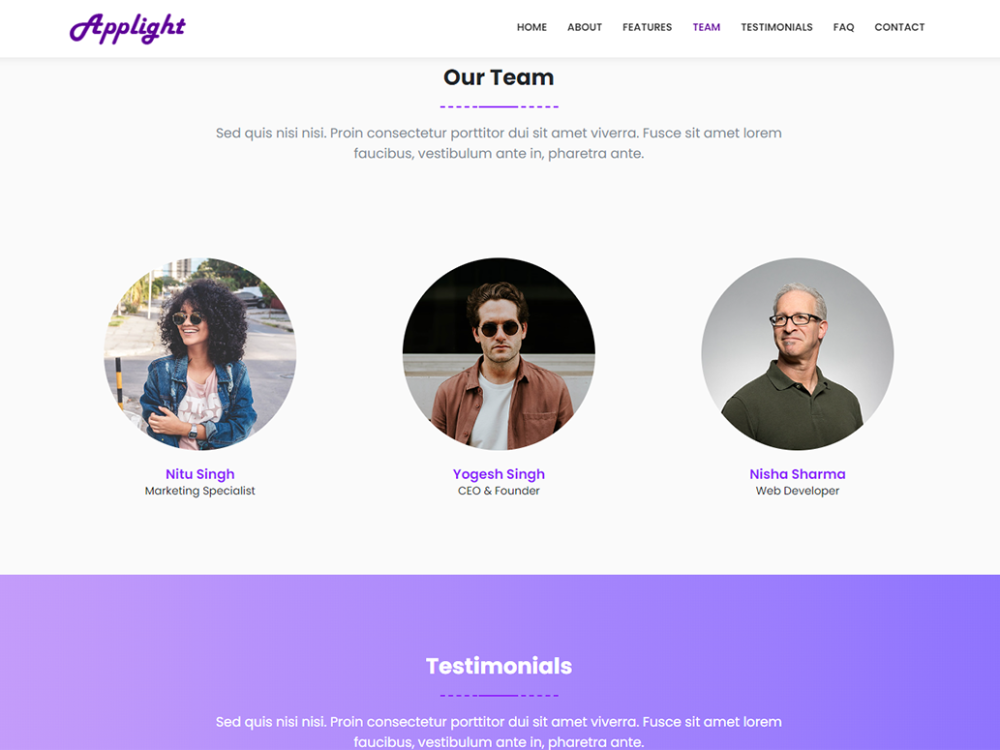 Applight Free CSS Template