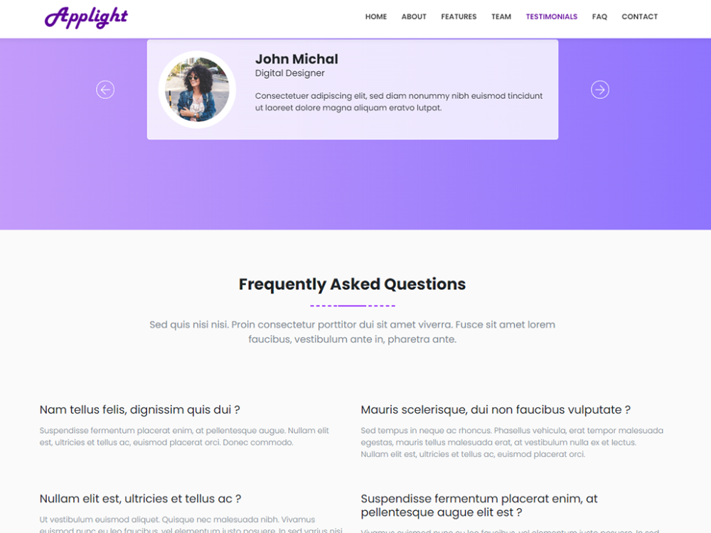 Applight Free CSS Template