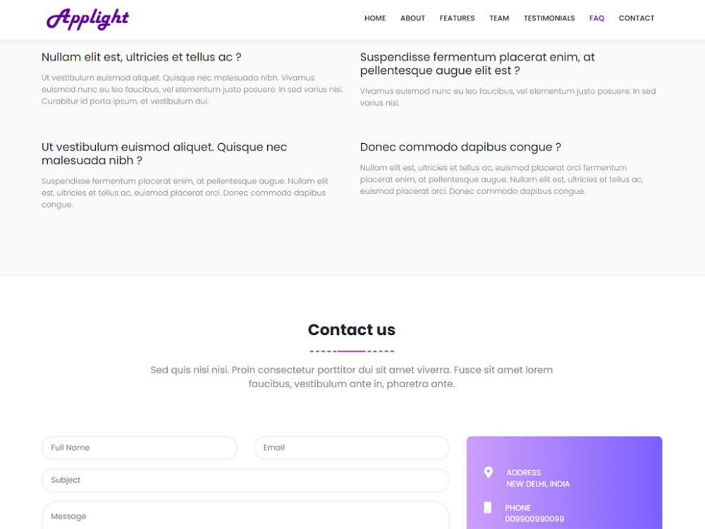Applight Free CSS Template