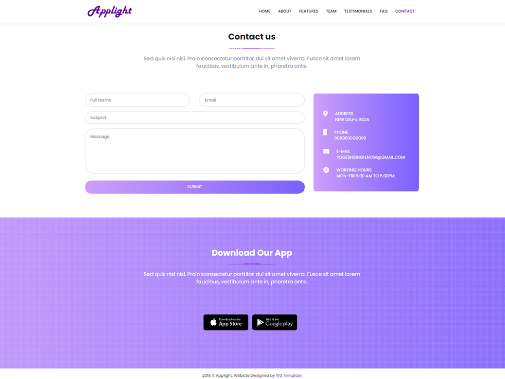 Applight Free CSS Template