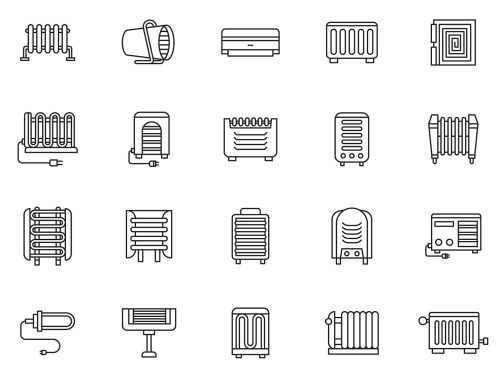 Electric Heater Icons