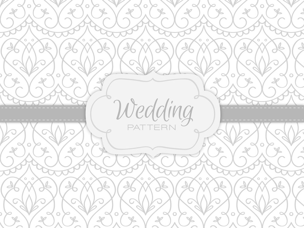Elegant Wedding Pattern with Hand Drawn Decoration