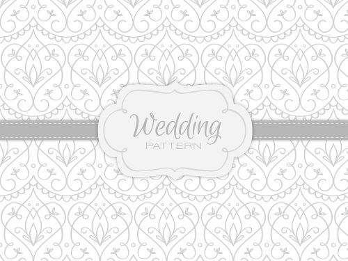 Elegant Wedding Pattern with Hand Drawn Decoration