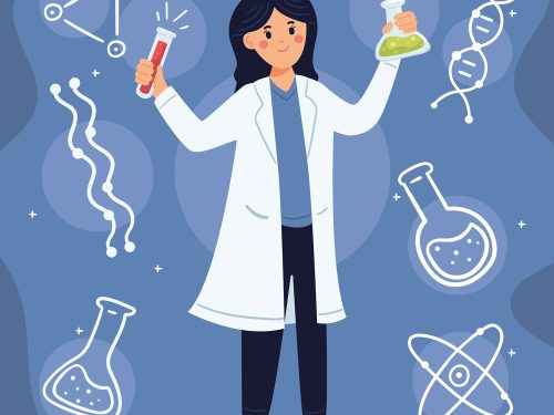 Female Character Scientist Illustration
