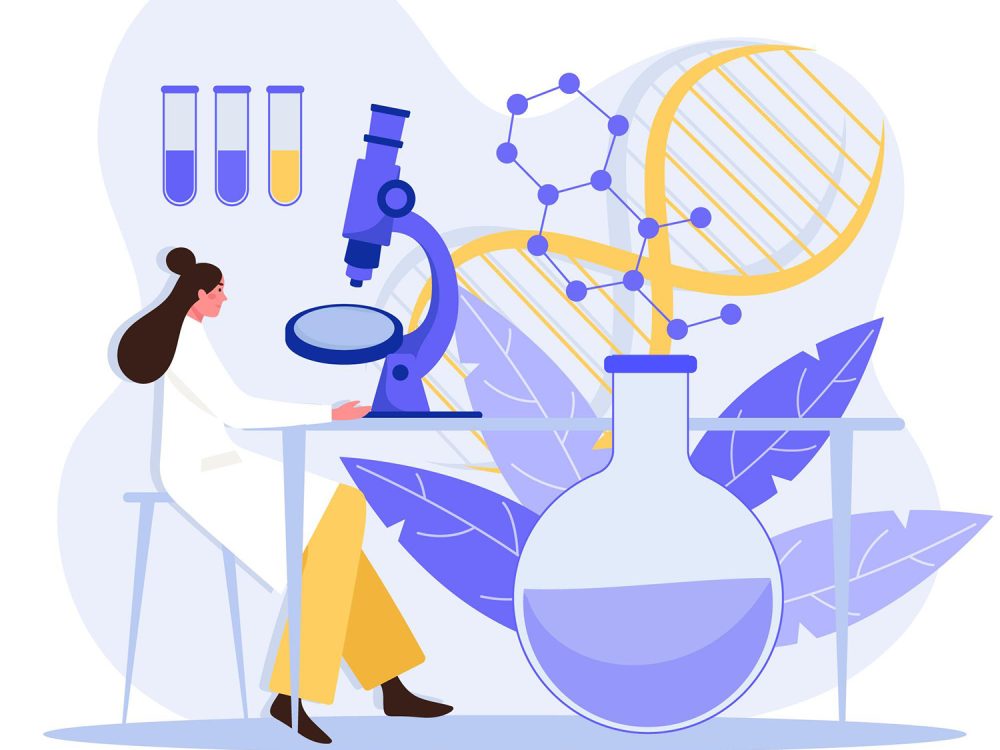 Flat Biotechnology Concept Illustration