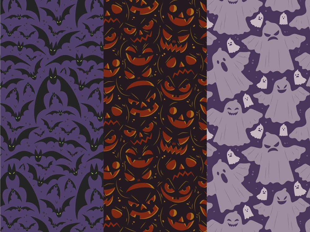 Hand Drawn Flat Halloween Patterns