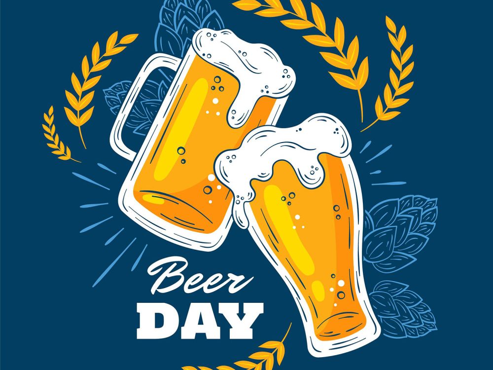 Hand Drawn International Beer Day Illustration