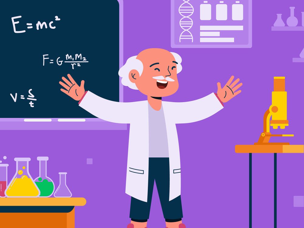 Hand Drawn Professor Cartoon Illustration
