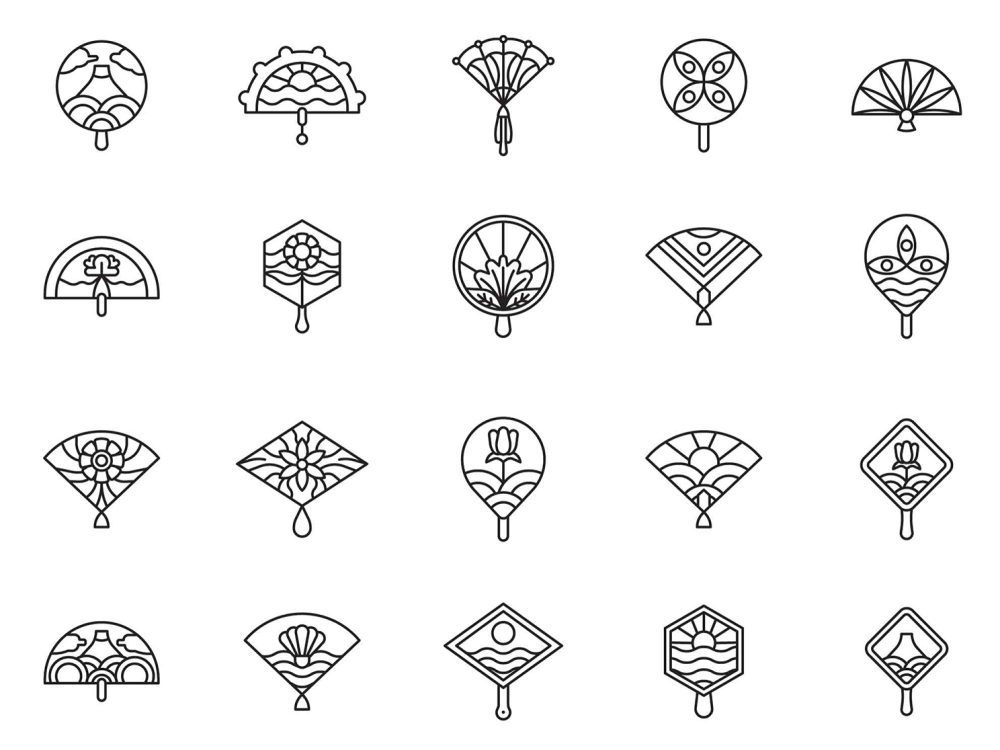 Hand Fan Icons