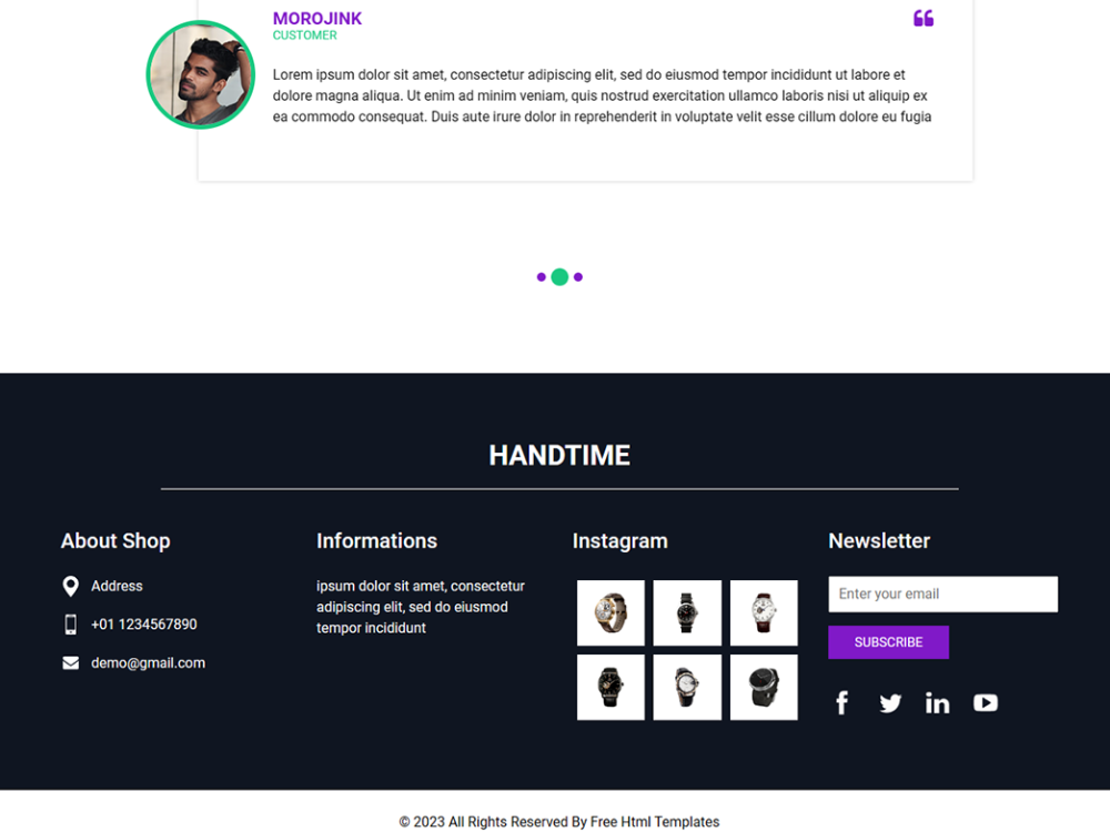 Handtime Free CSS Template