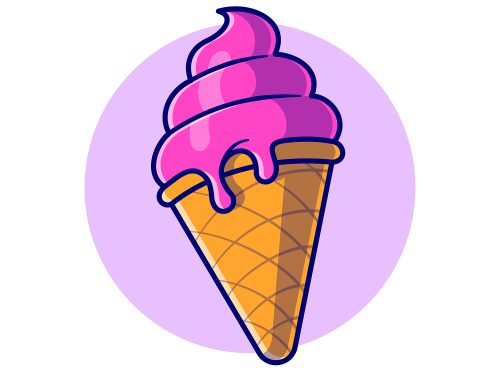 Ice Cream Cone Cartoon Icon Illustration