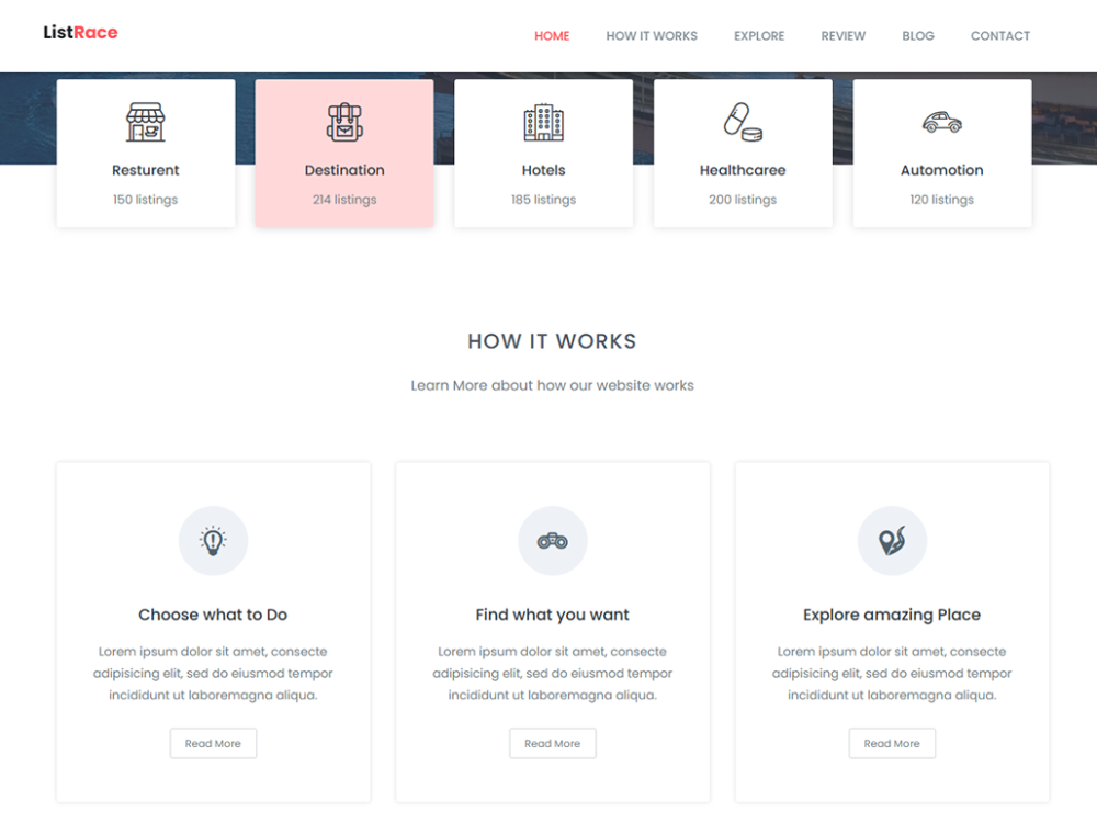 Listrace Free CSS Template