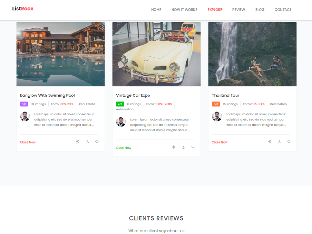 Listrace Free CSS Template