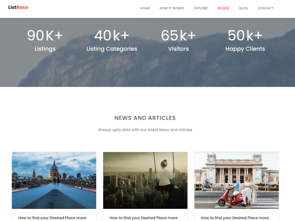 Listrace Free CSS Template
