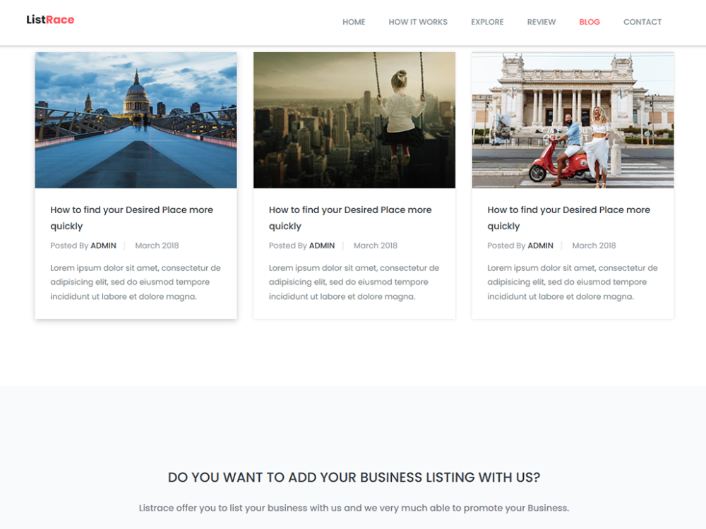 Listrace Free CSS Template