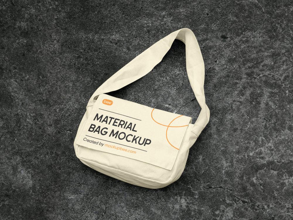 Lying Material Bag Free Mockup