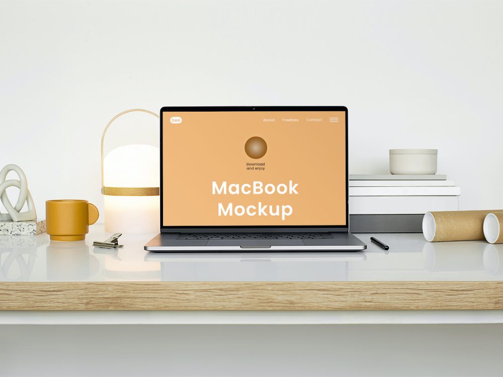MacBook Front View Free Mockup