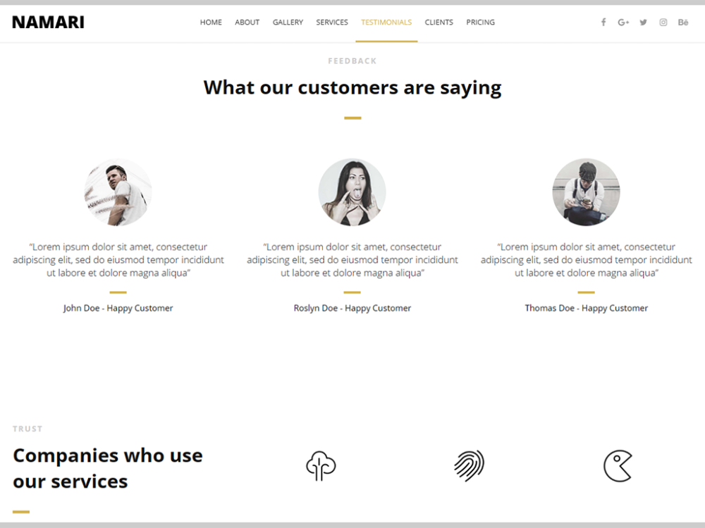 Namari Free CSS Template