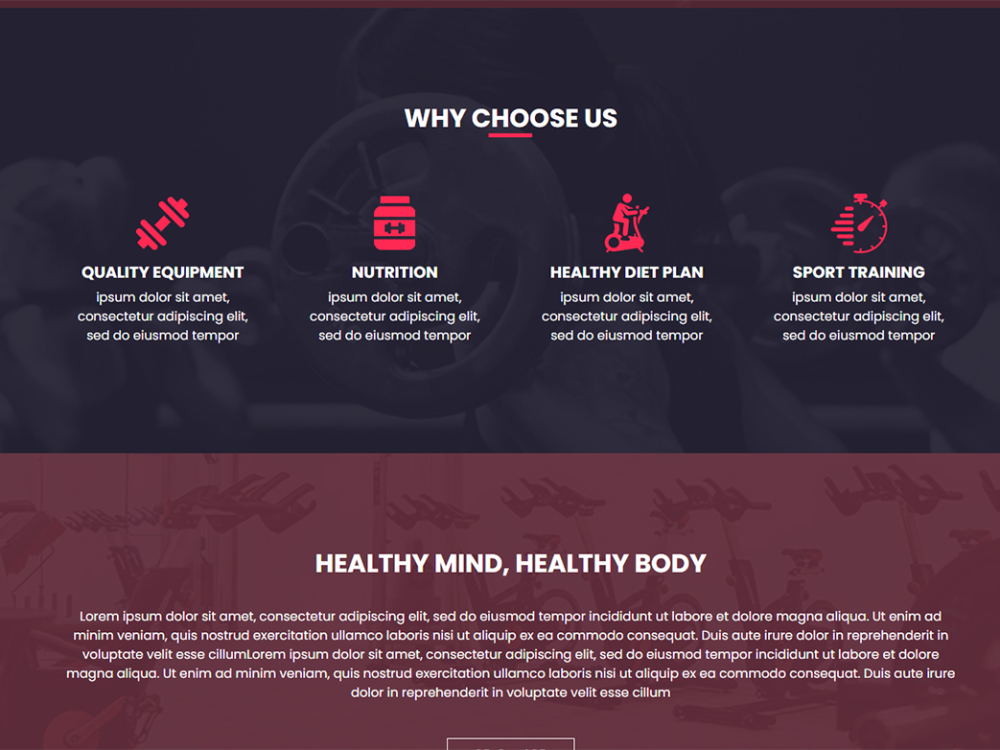 Neogym Free CSS Template