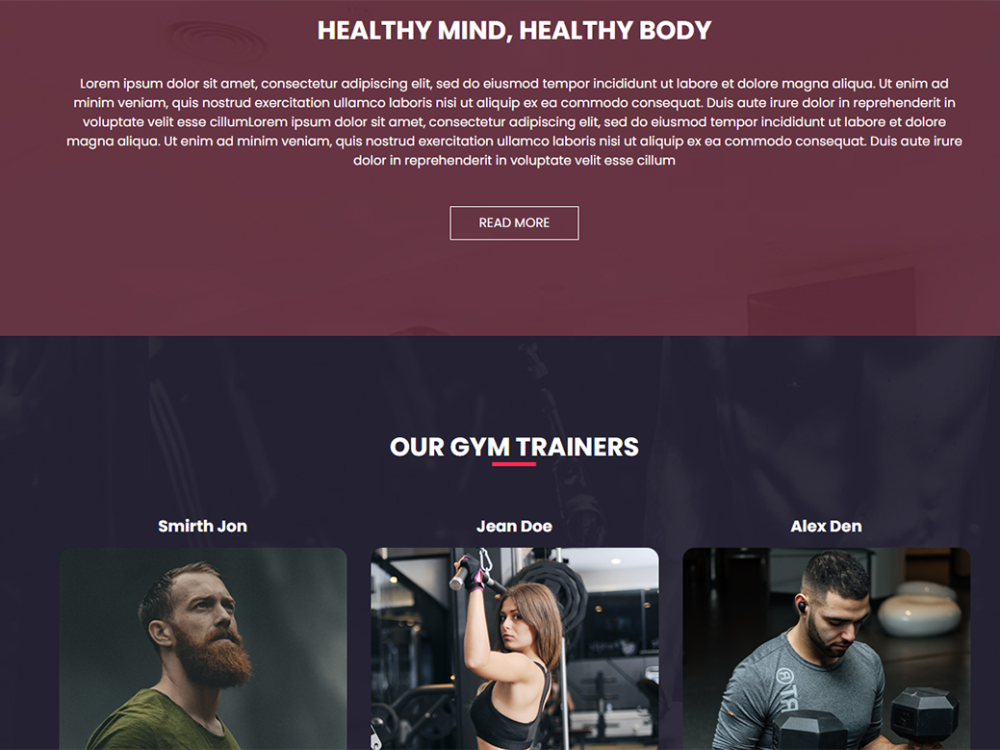 Neogym Free CSS Template