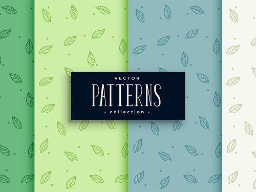 Small Leaves Seamless Pattern Set