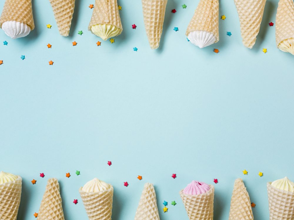 Waffle Cone with Aalaw and Sprinkles Background
