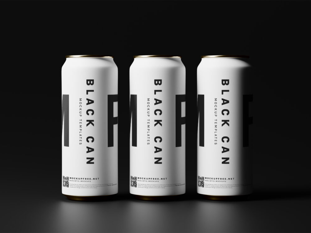 Black Soda Aluminum Can Free Mockup Collection