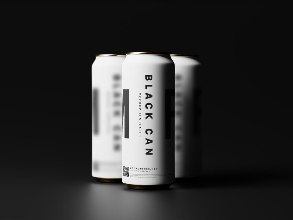 Black Soda Aluminum Can Free Mockup Collection