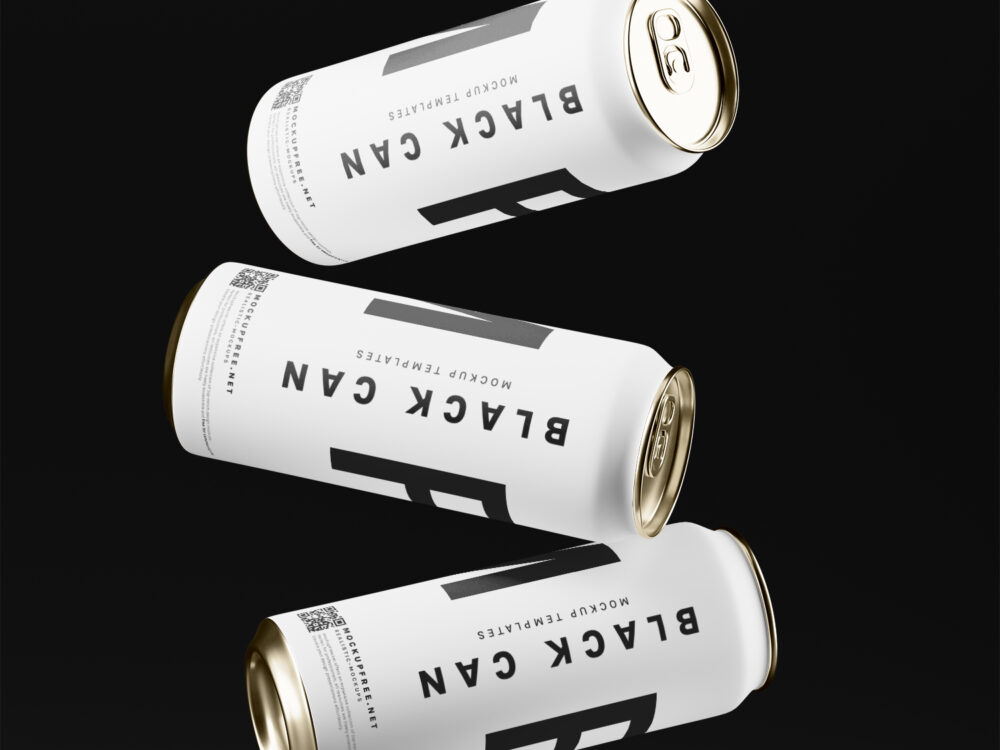 Black Soda Aluminum Can Free Mockup Collection