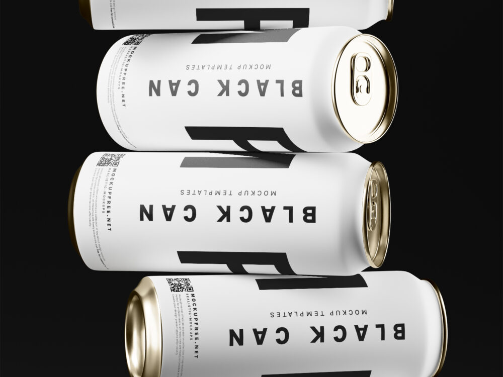 Black Soda Aluminum Can Free Mockup Collection