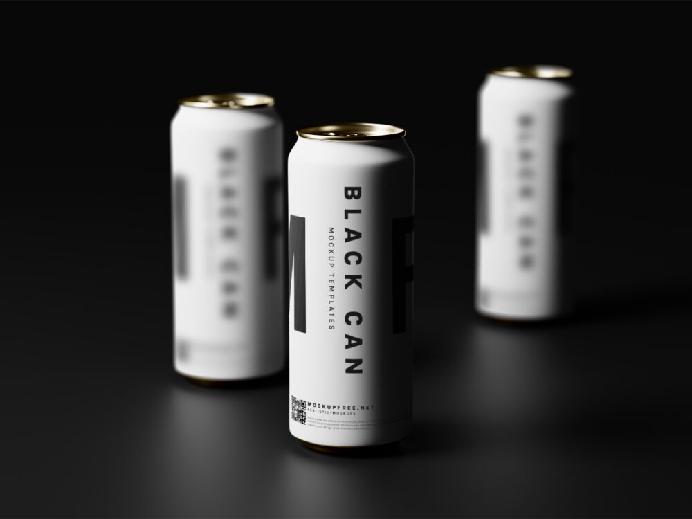 Black Soda Aluminum Can Free Mockup Collection