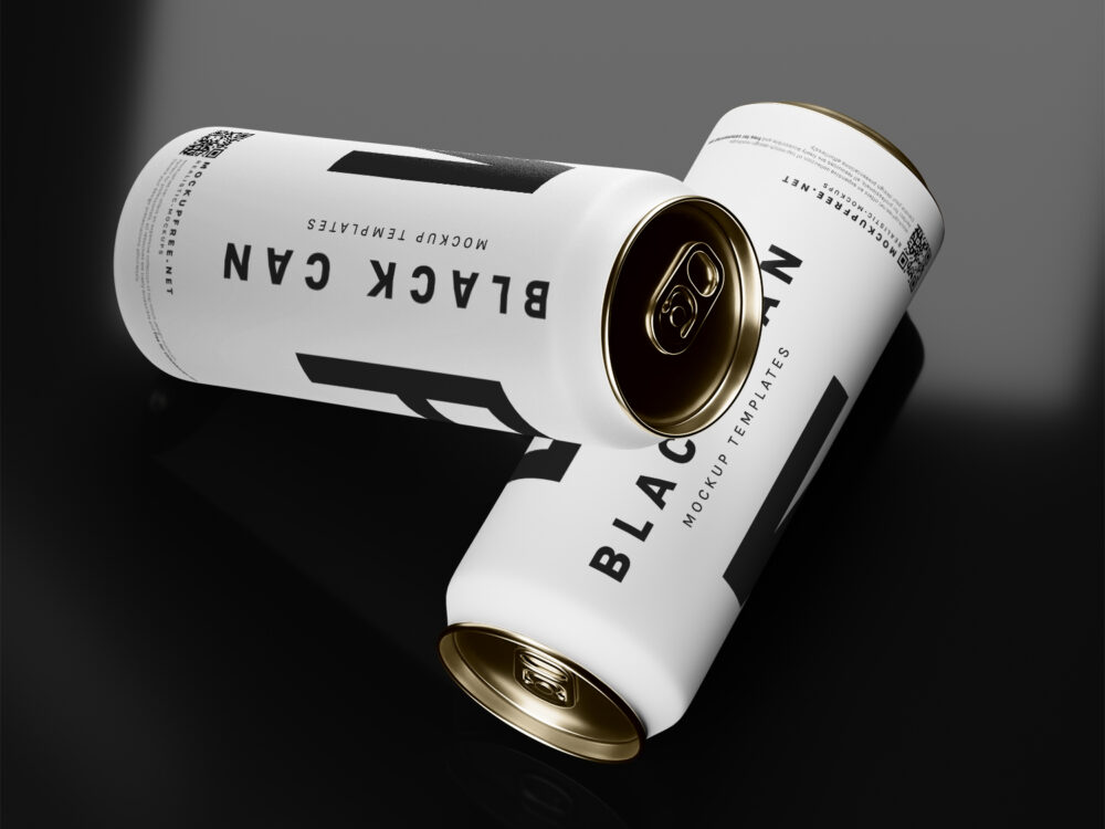 Black Soda Aluminum Can Free Mockup Collection