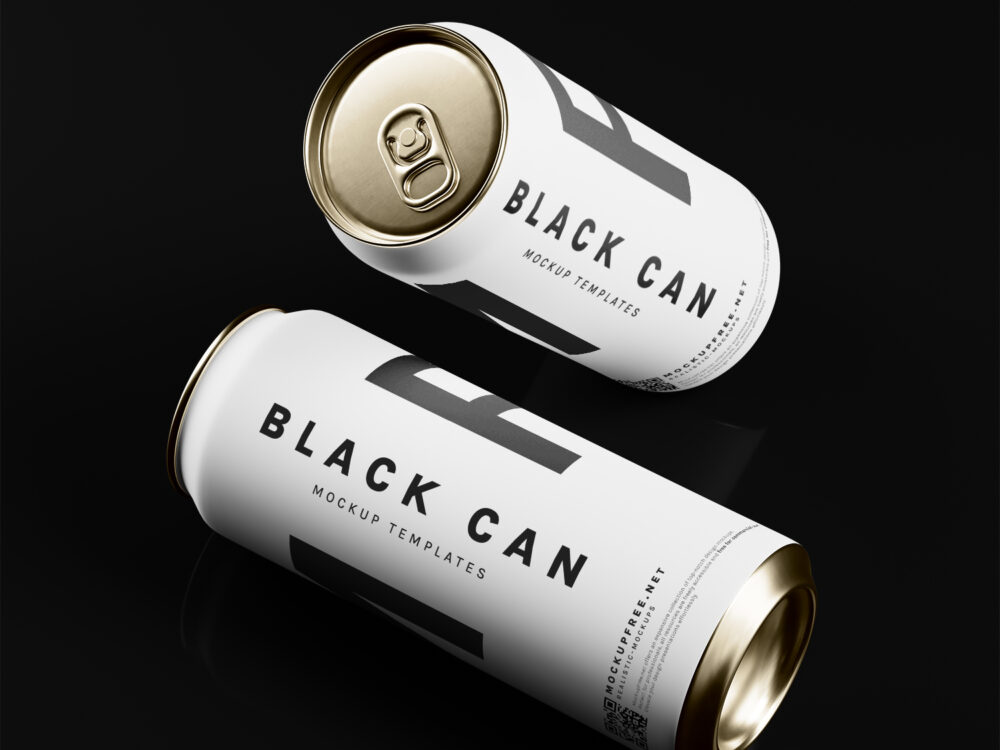 Black Soda Aluminum Can Free Mockup Collection