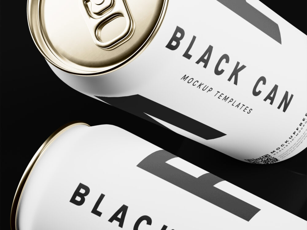 Black Soda Aluminum Can Free Mockup Collection