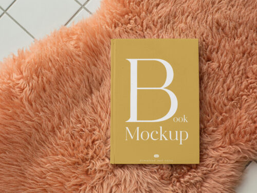 Book on Shaggy Blanket Free Mockup