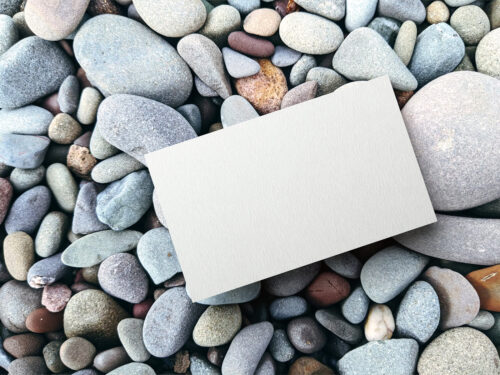 Business Card on Pebbles Mockup