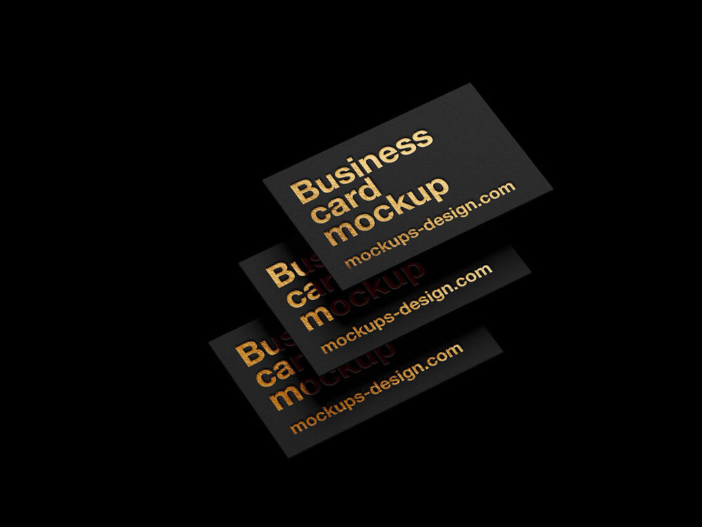 Business Cards with Metallic Foil Free Mockup