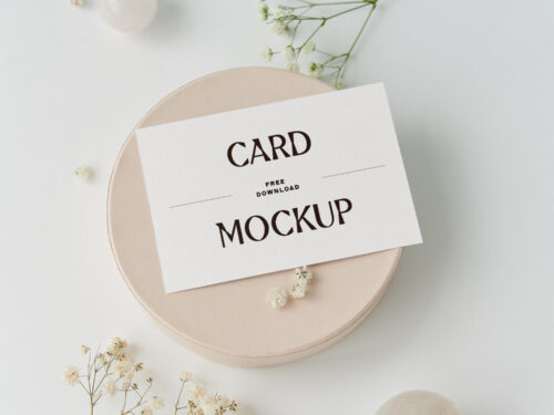 Cards with Flowers Free Mockup