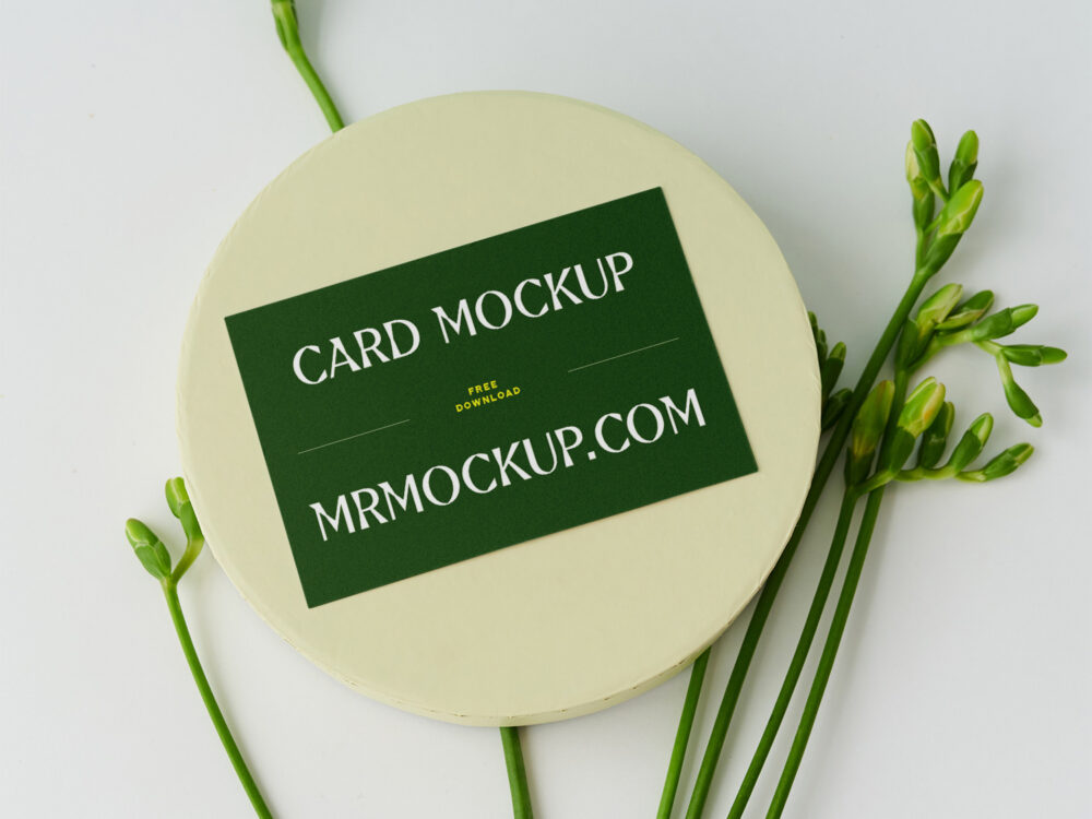 Cards with Flowers Free Mockup
